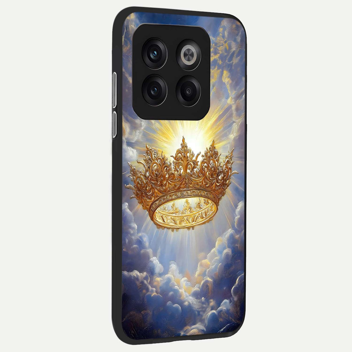 Heavenly Crown Light back cover For OnePlus 10T slim fit glass case with vibrant aesthetic design