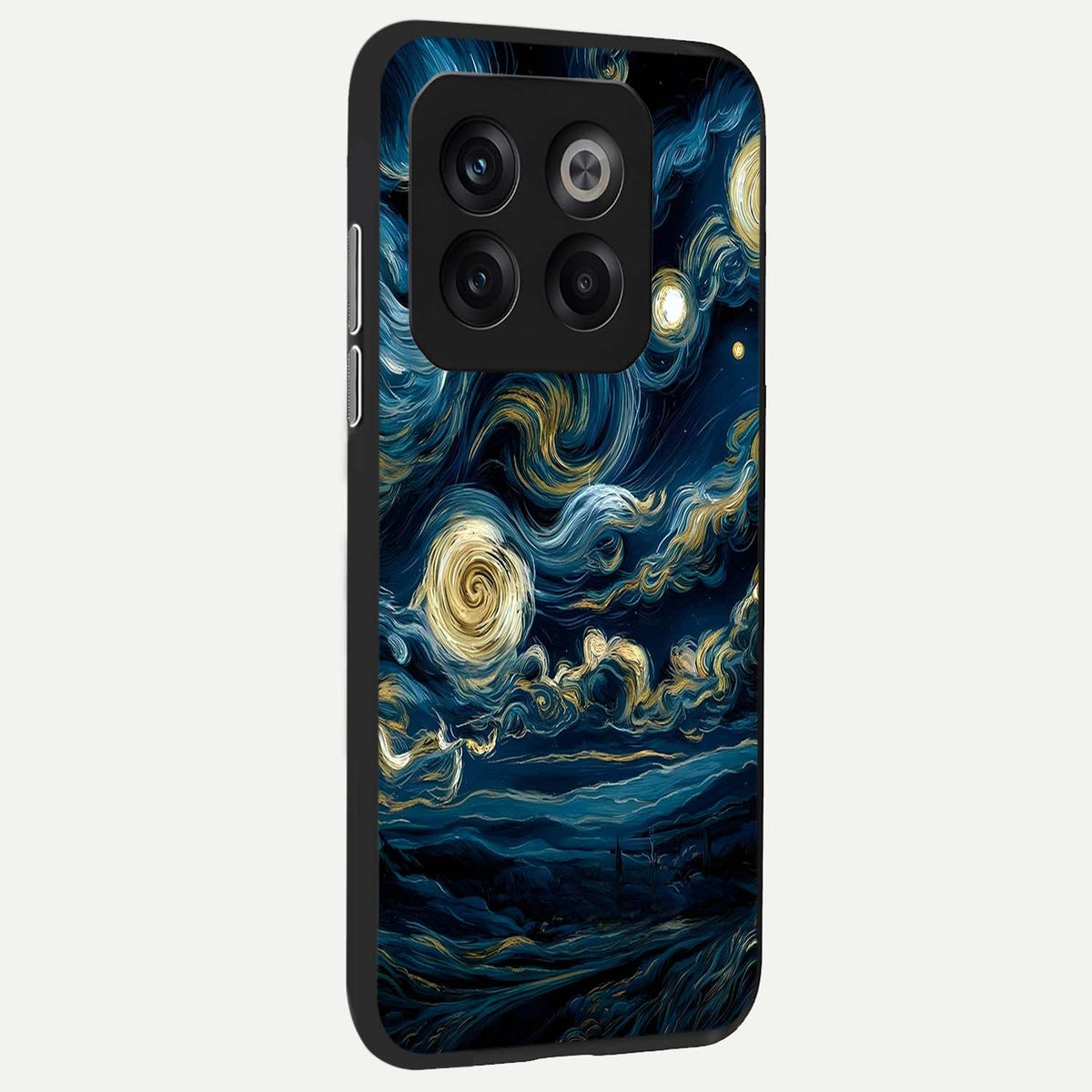 Midnight Sky Whirl back cover For OnePlus 10T slim fit glass case with vibrant aesthetic design