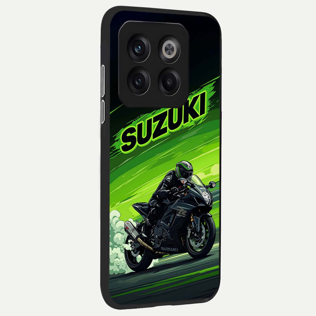 Suzuki Speed Beast back cover For OnePlus 10T slim fit glass case with vibrant aesthetic design