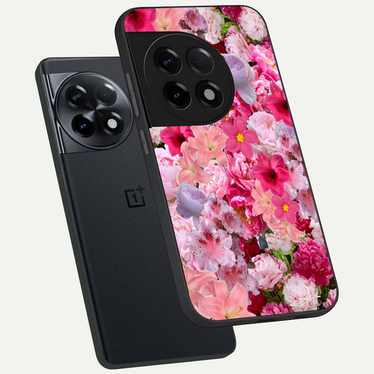 Bloom Crush Fantasy phone case For OnePlus 11R showing premium glass back cover with detailed artwork