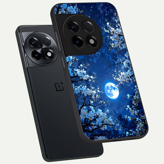 Blossom Moonlight Sky phone case For OnePlus 11R showing premium glass back cover with detailed artwork