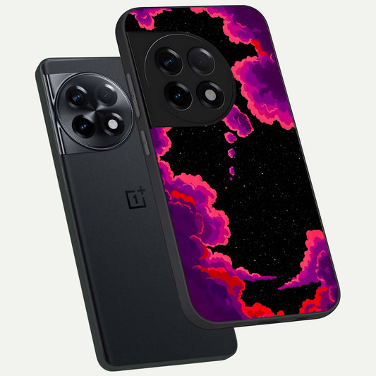 Galaxy Dream Frame phone case For OnePlus 11R showing premium glass back cover with detailed artwork