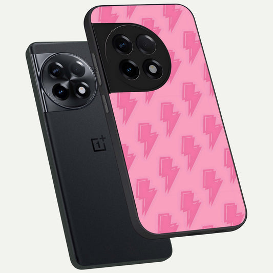 Pink Moo Magic phone case For OnePlus 11R showing premium glass back cover with detailed artwork