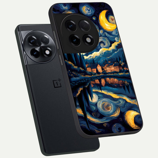 Starry Sky Serenity phone case For OnePlus 11R showing premium glass back cover with detailed artwork