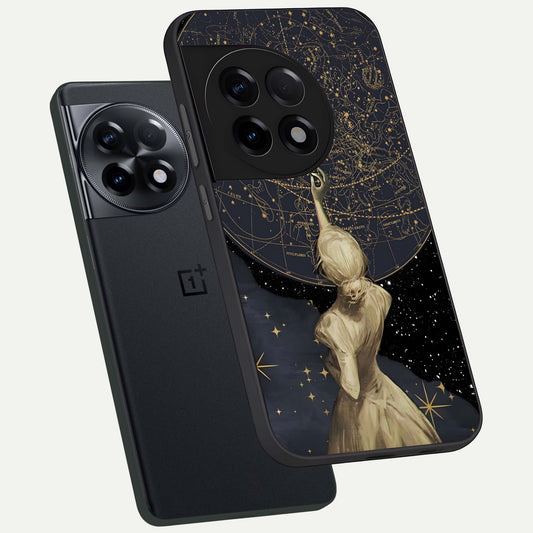 Taylor Swift Girl phone case For OnePlus 11R showing premium glass back cover with detailed artwork