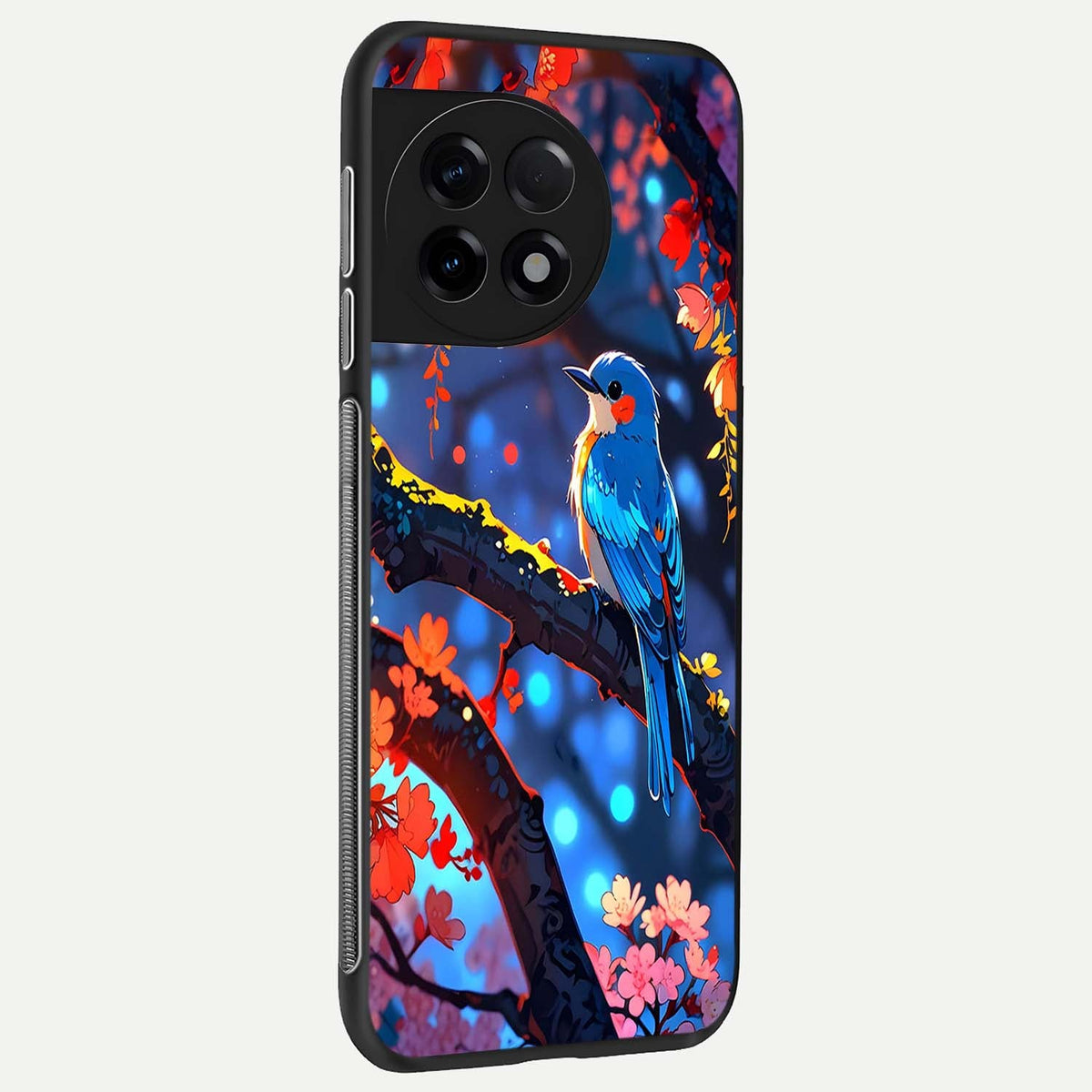 Blooming Water Drift back cover For OnePlus 11R slim fit glass case with vibrant aesthetic design