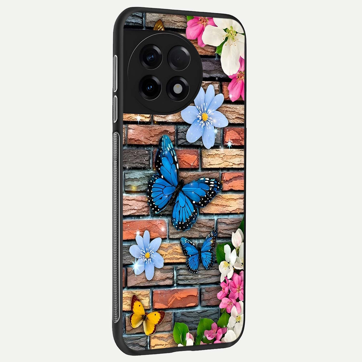 Brick Bloom Flight back cover For OnePlus 11R slim fit glass case with vibrant aesthetic design