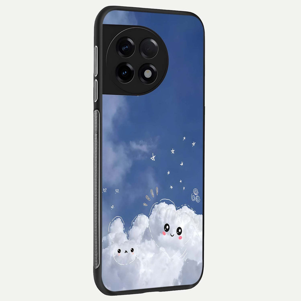 Cute Blossom Cloud back cover For OnePlus 11R slim fit glass case with vibrant aesthetic design