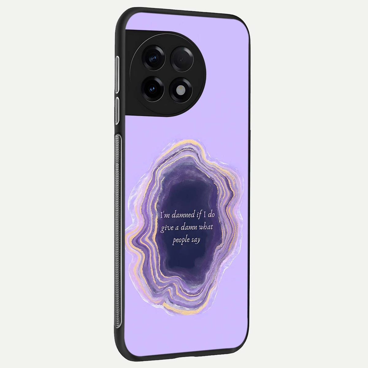 Damned People Quote back cover For OnePlus 11R slim fit glass case with vibrant aesthetic design