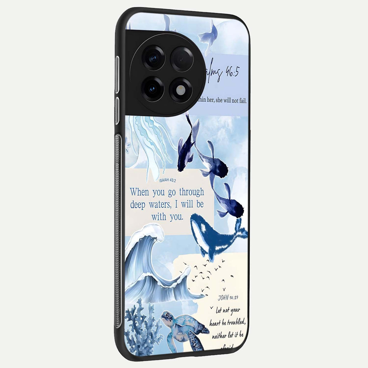 Faithful Ocean Promise back cover For OnePlus 11R slim fit glass case with vibrant aesthetic design