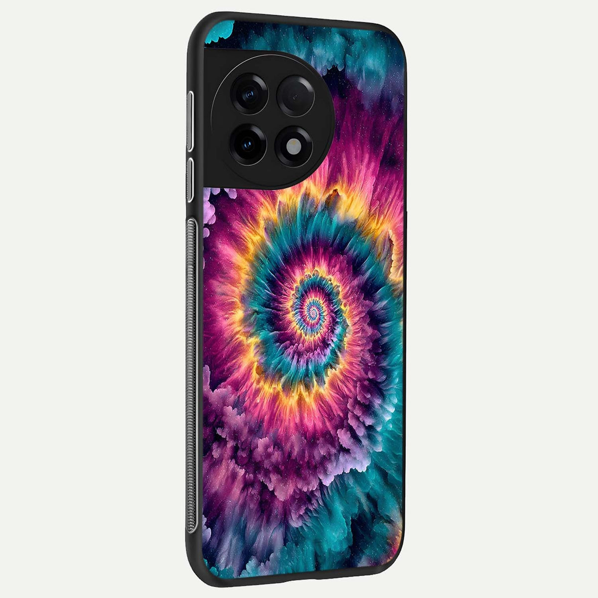 Galactic Spiral Burst back cover For OnePlus 11R slim fit glass case with vibrant aesthetic design