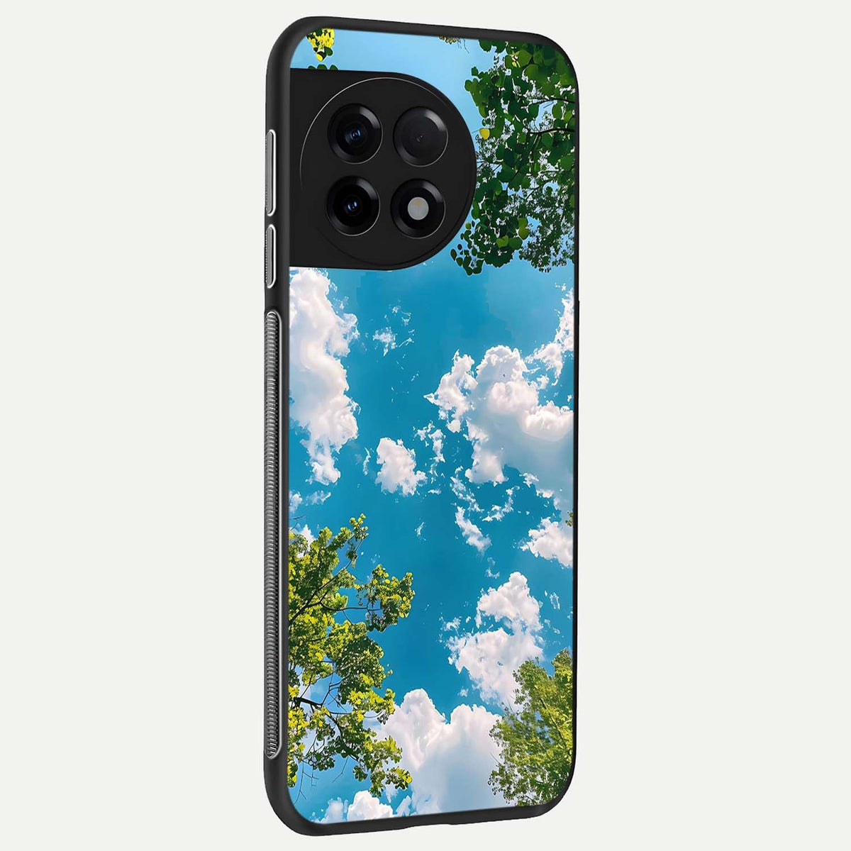 Green Moon Energy back cover For OnePlus 11R slim fit glass case with vibrant aesthetic design