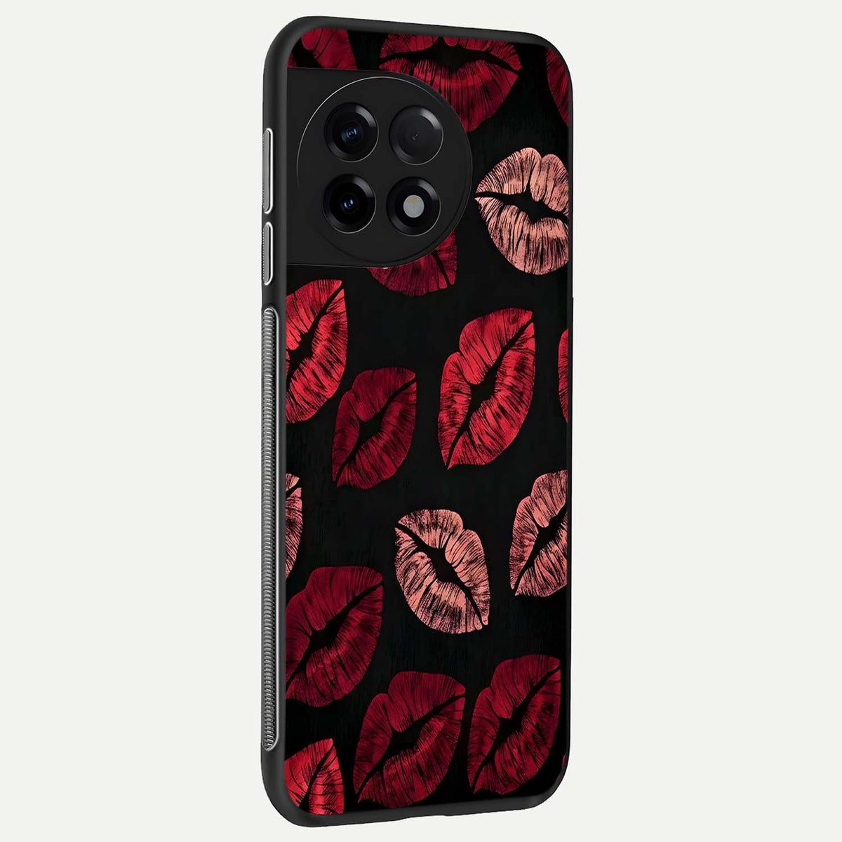 Midnight Kiss Love back cover For OnePlus 11R slim fit glass case with vibrant aesthetic design