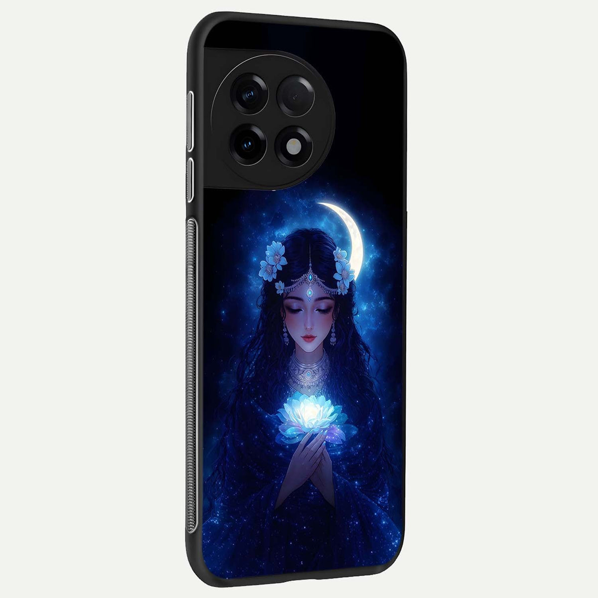 Mystic Moon Queen back cover For OnePlus 11R slim fit glass case with vibrant aesthetic design