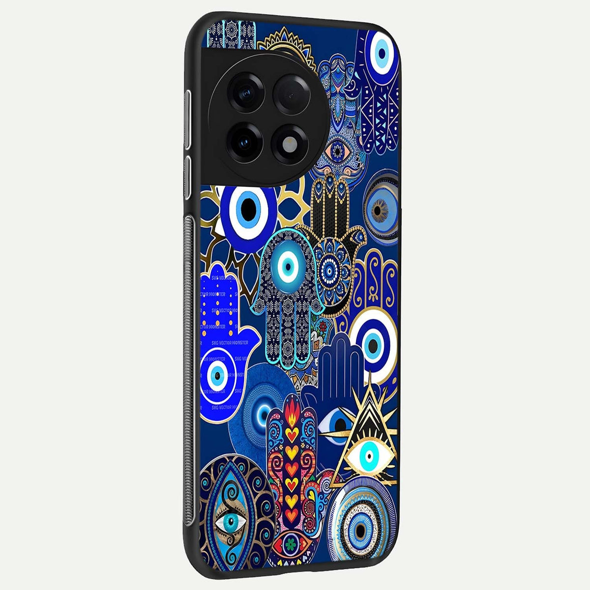Mystic Palm Guard back cover For OnePlus 11R slim fit glass case with vibrant aesthetic design