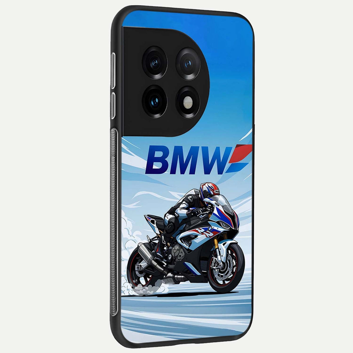 BMW Power Drift back cover For OnePlus 11 slim fit glass case with vibrant aesthetic design