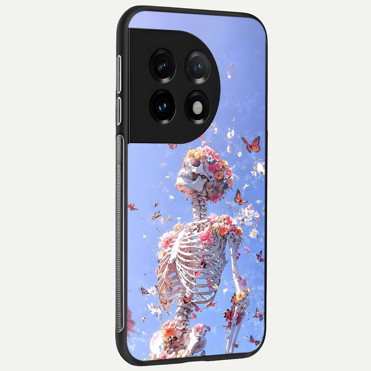 Bloom Beyond Bones back cover For OnePlus 11 slim fit glass case with vibrant aesthetic design