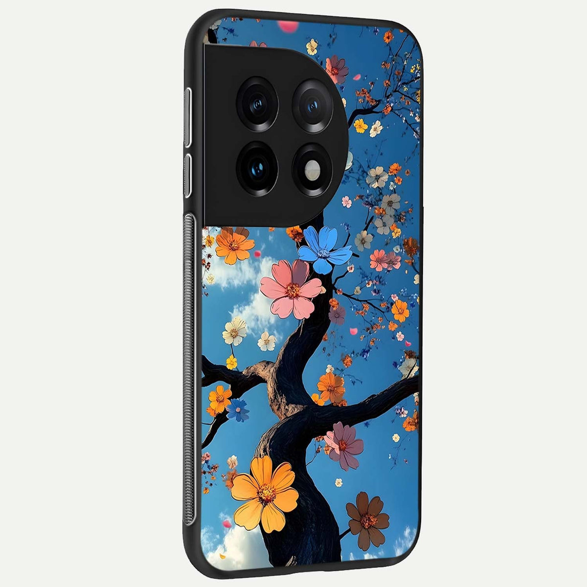 Blossom Dream Sky back cover For OnePlus 11 slim fit glass case with vibrant aesthetic design