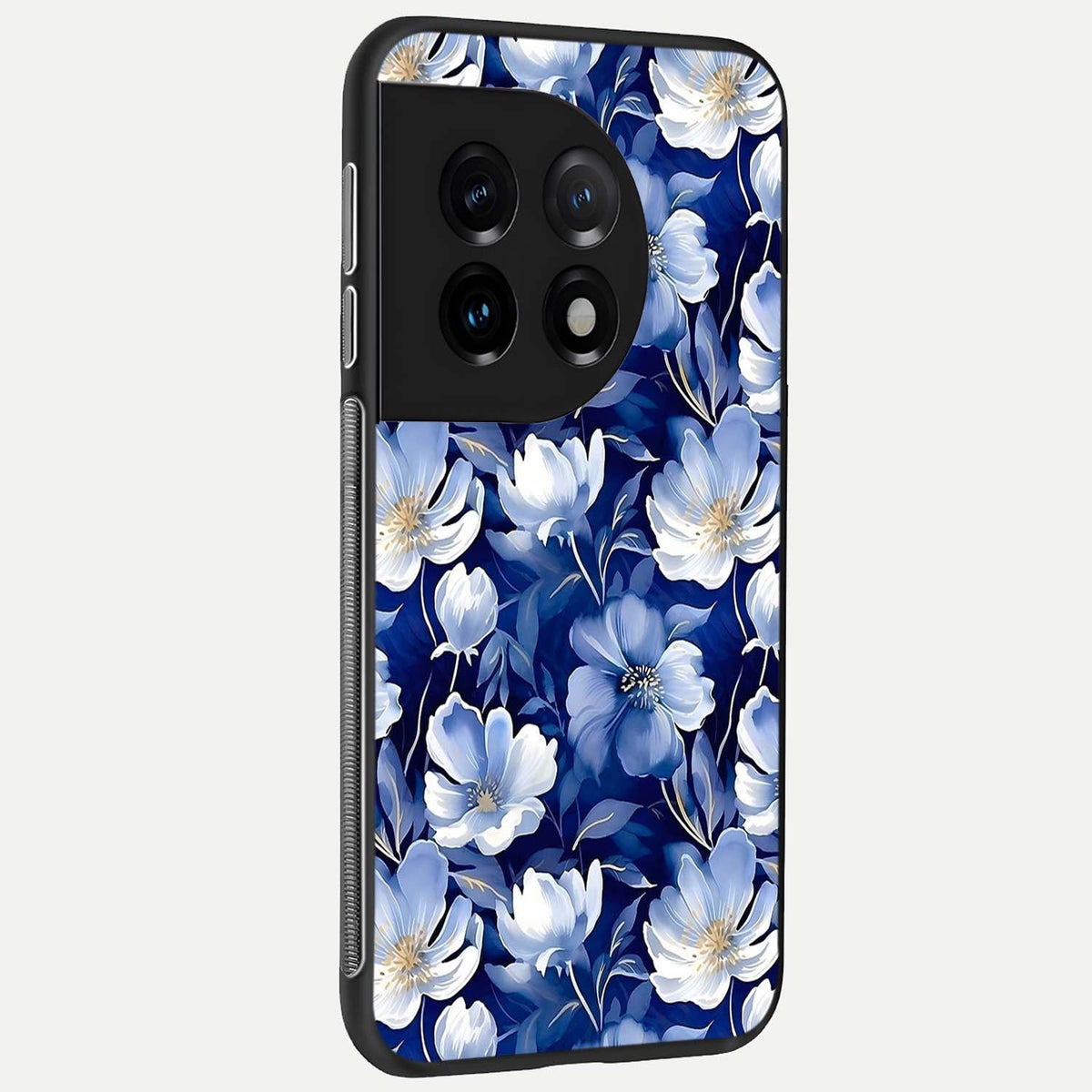 Cute Floral Patterns back cover For OnePlus 11 slim fit glass case with vibrant aesthetic design