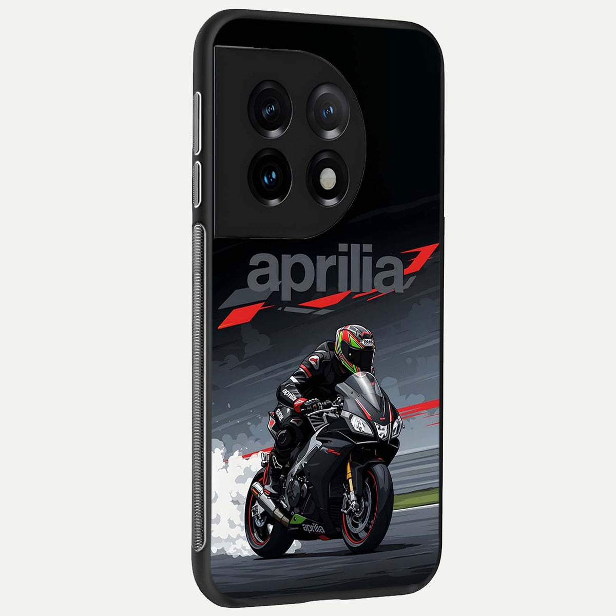 Dark Aprilla back cover For OnePlus 11 slim fit glass case with vibrant aesthetic design