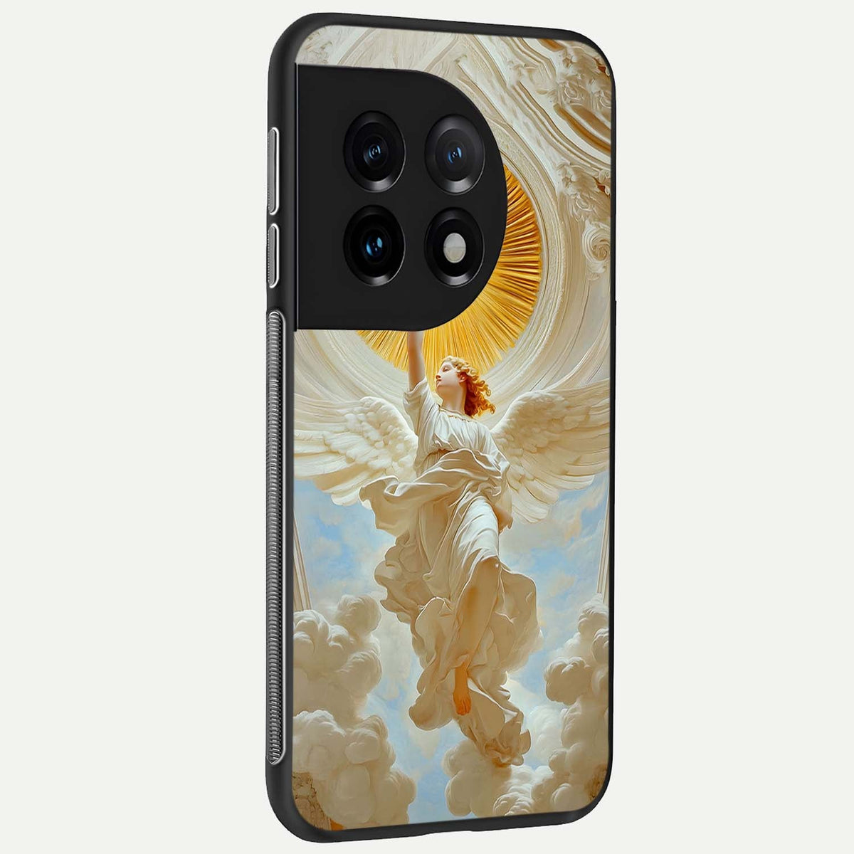 Divine Light Angel back cover For OnePlus 11 slim fit glass case with vibrant aesthetic design