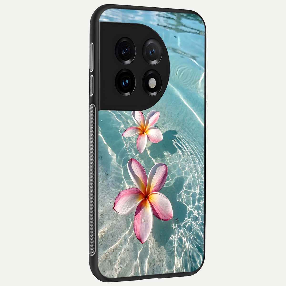 Floating Bloom Bliss back cover For OnePlus 11 slim fit glass case with vibrant aesthetic design