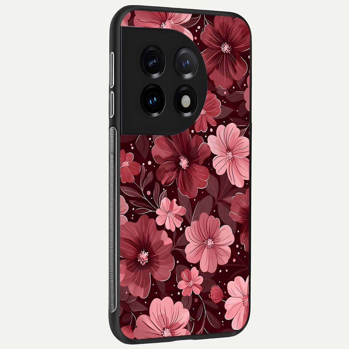 Flower Blush Bloom back cover For OnePlus 11 slim fit glass case with vibrant aesthetic design