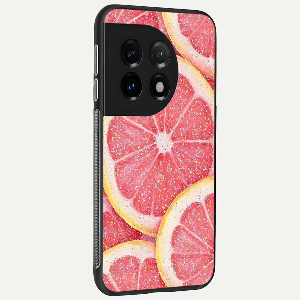 Glitter Grapefruit back cover For OnePlus 11 slim fit glass case with vibrant aesthetic design