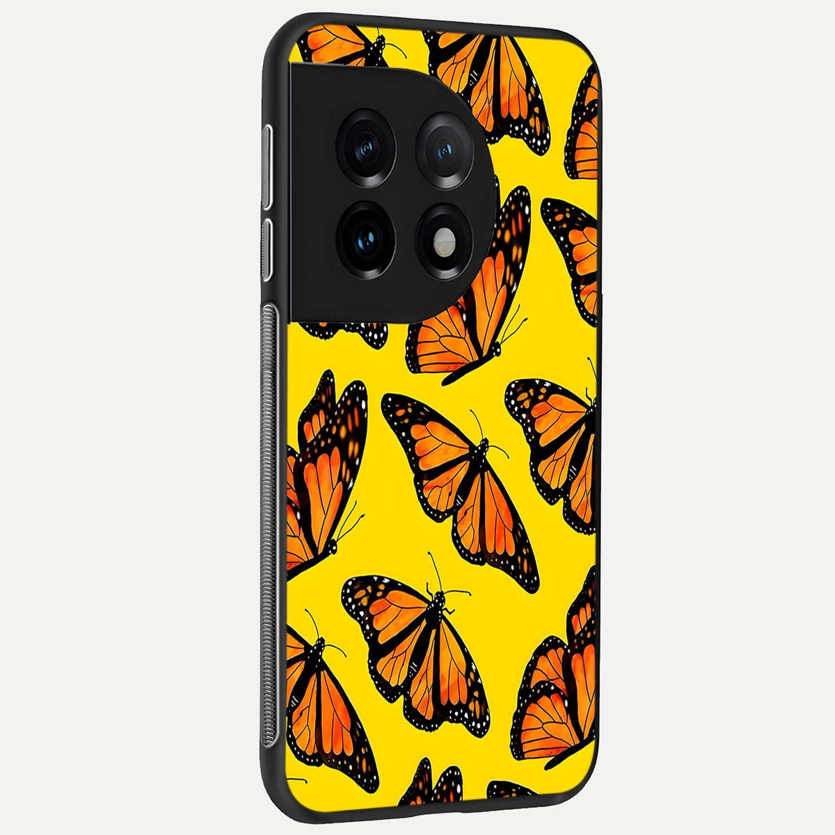 Golden Wing Flight back cover For OnePlus 11 slim fit glass case with vibrant aesthetic design