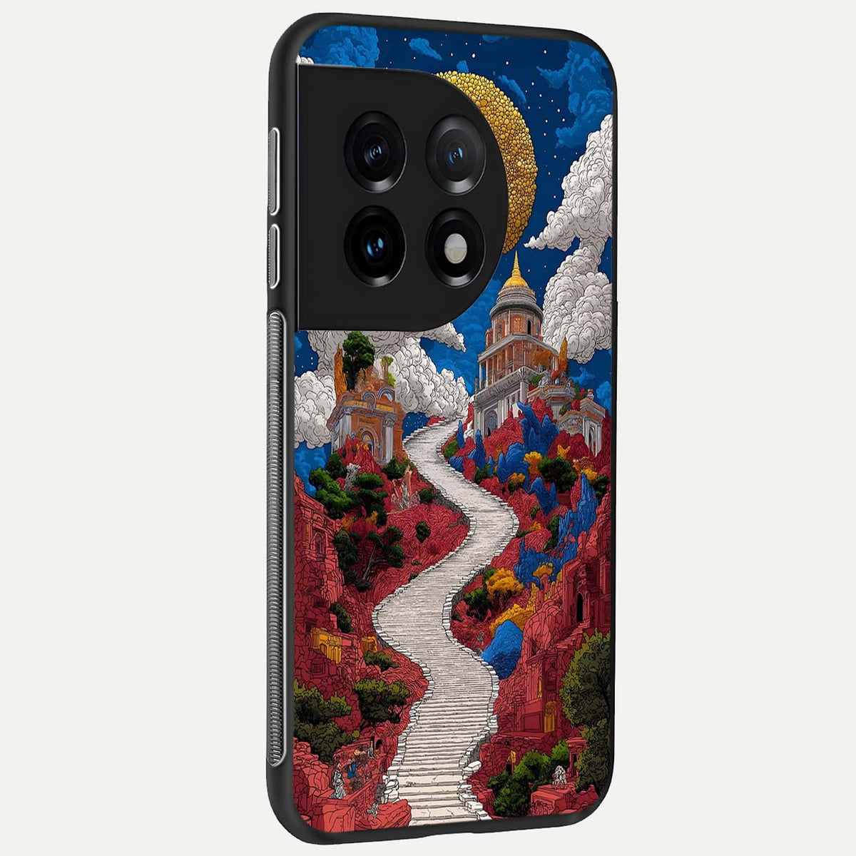 Heavenly Moon Path back cover For OnePlus 11 slim fit glass case with vibrant aesthetic design