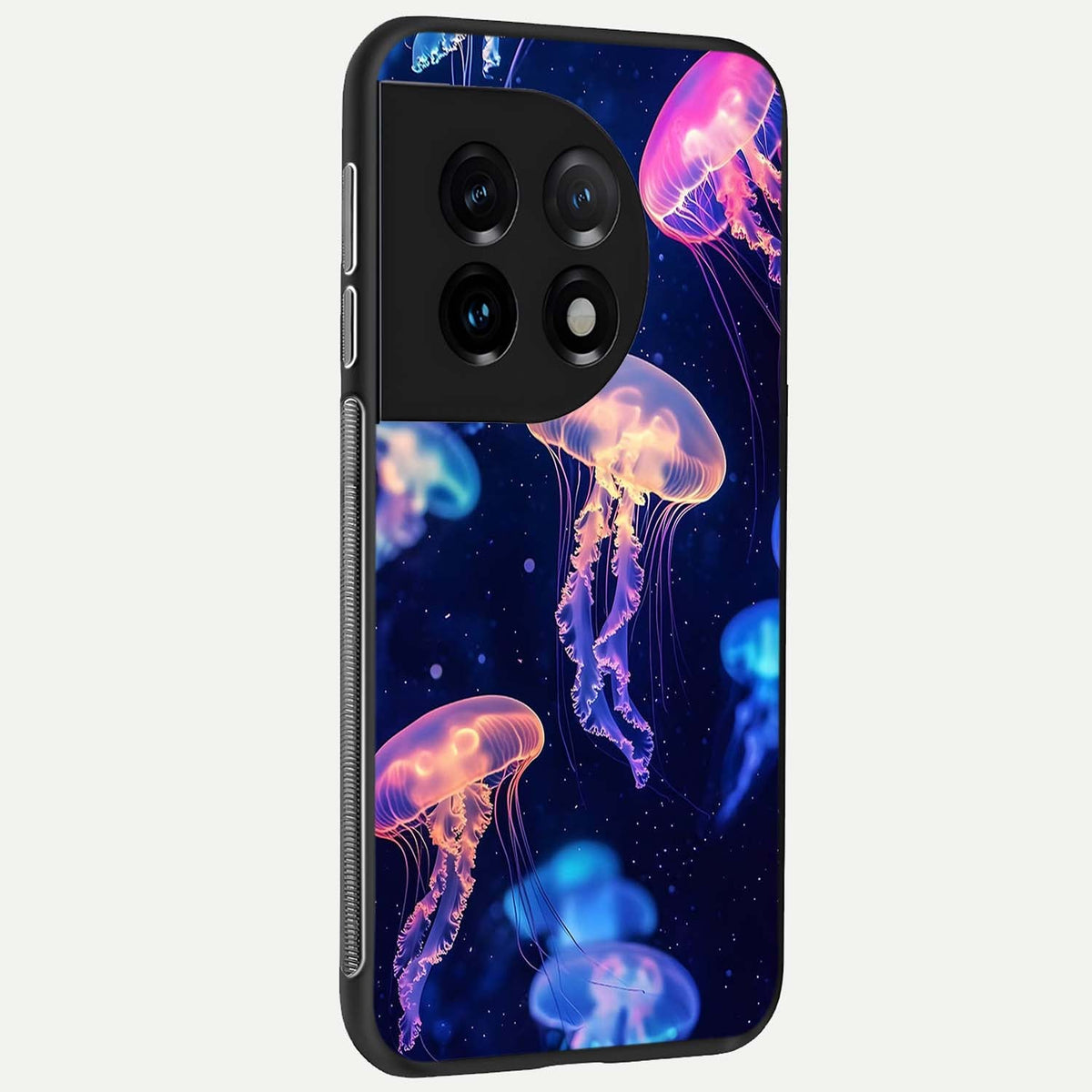 Jellyfish Pattern back cover For OnePlus 11 slim fit glass case with vibrant aesthetic design
