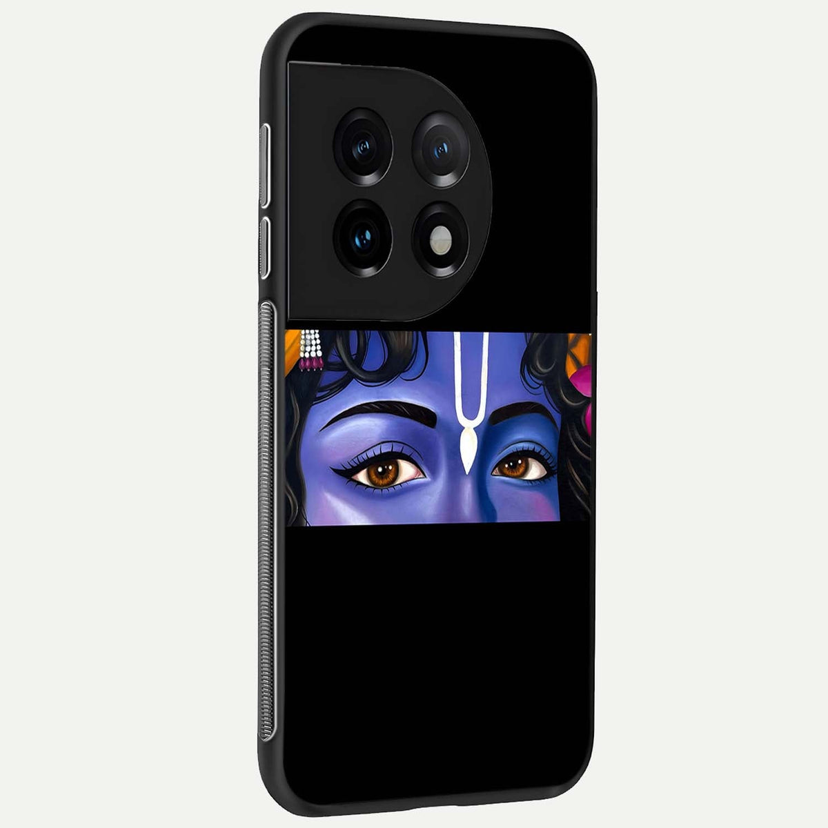 Krishna Eye back cover For OnePlus 11 slim fit glass case with vibrant aesthetic design