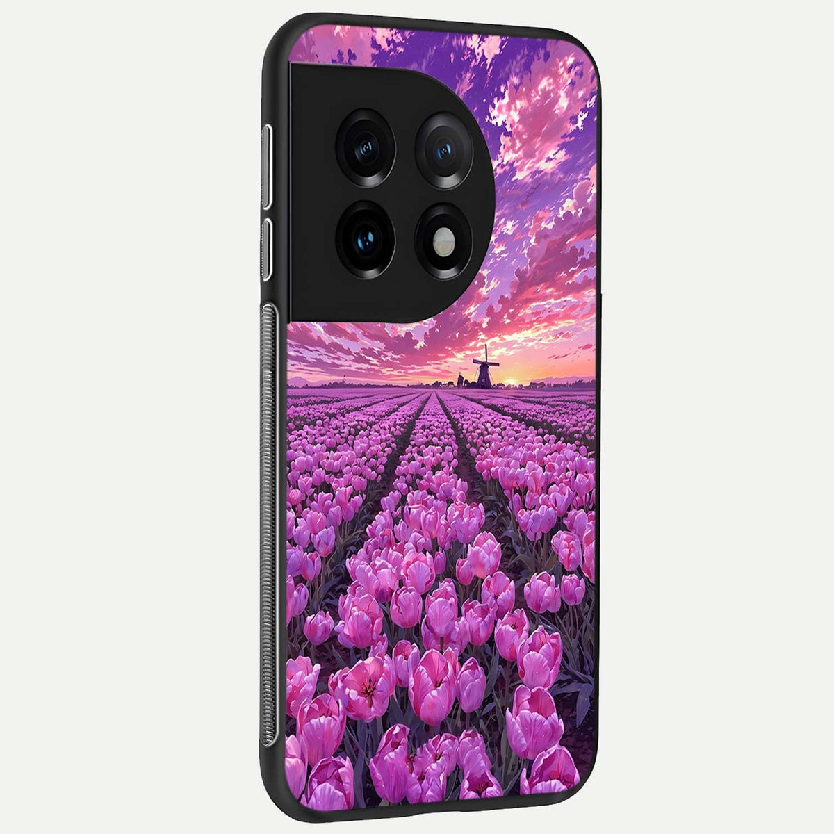 Lavender Dream Skies back cover For OnePlus 11 slim fit glass case with vibrant aesthetic design
