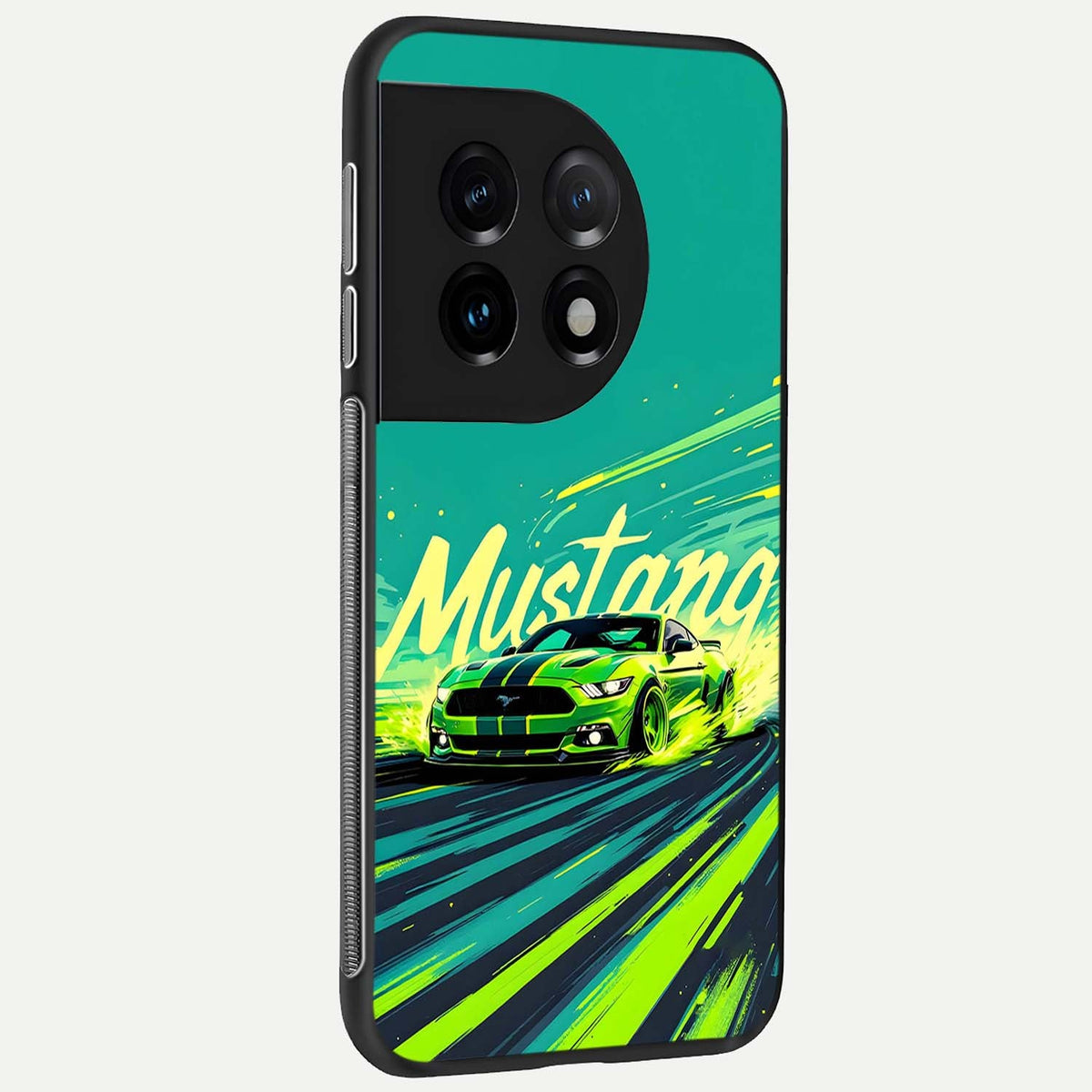 Mustang Bang back cover For OnePlus 11 slim fit glass case with vibrant aesthetic design