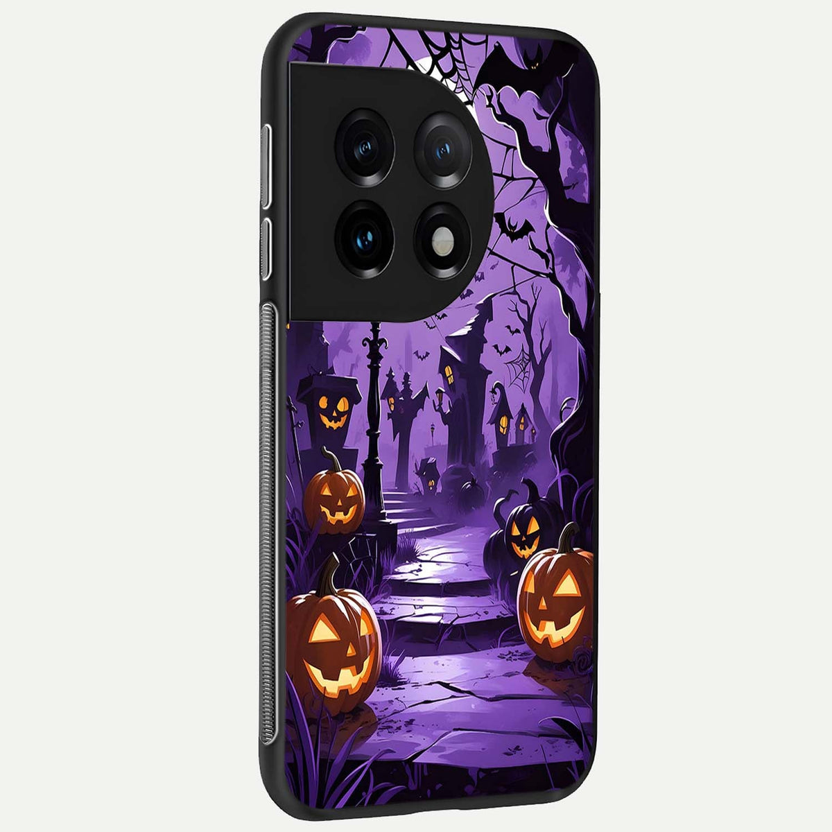 Pumpkin Patch Halloween back cover For OnePlus 11 slim fit glass case with vibrant aesthetic design