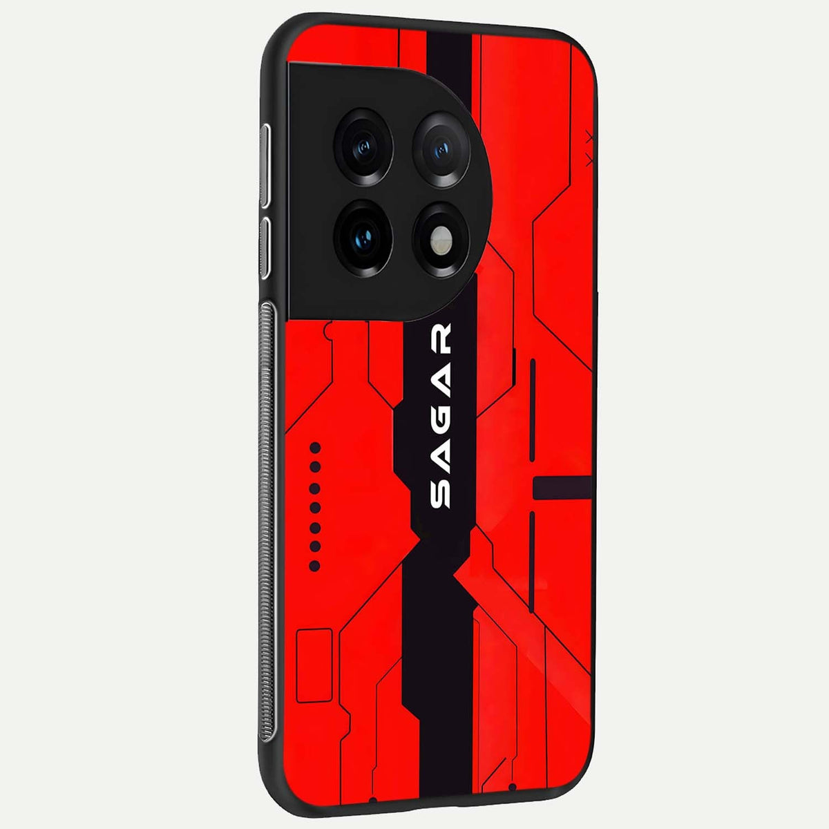 Voltage Rise CYBERPUNK Custom Name back cover For OnePlus 11 slim fit personalized glass case with bold cyberpunk design