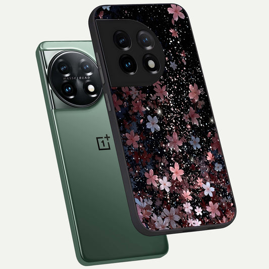 Starlit Flower Dreams phone case For OnePlus 11 showing premium glass back cover with detailed artwork