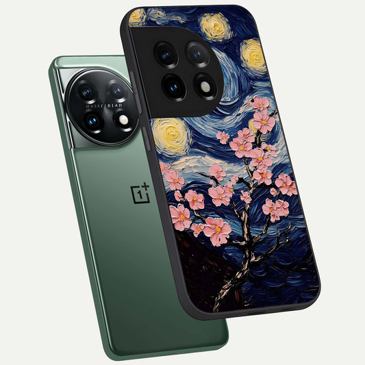 Van Gogh Scenery phone case For OnePlus 11 showing premium glass back cover with detailed artwork