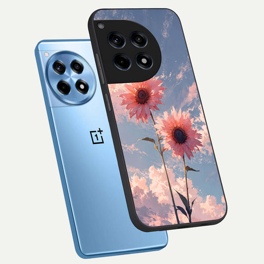 Sun Moon Balance phone case For OnePlus 12R showing premium glass back cover with detailed artwork