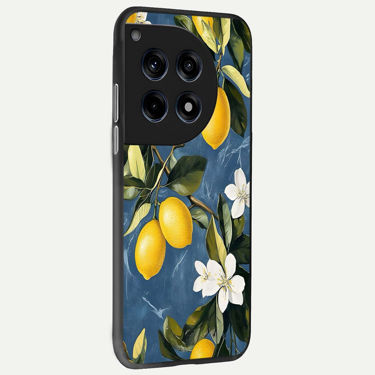 Lemon Dream Garden back cover For OnePlus 12R slim fit glass case with vibrant aesthetic design