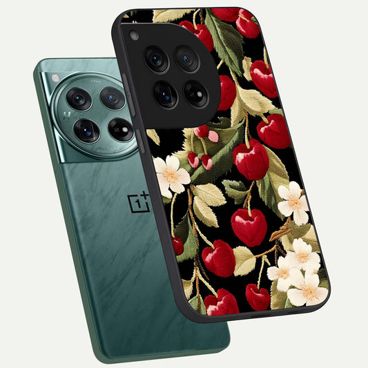 Blooming Spendor Bird phone case For OnePlus 12 showing premium glass back cover with detailed artwork