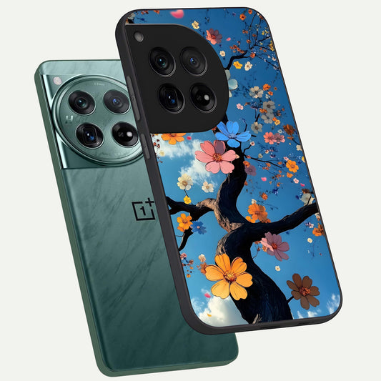 Blossom Dream Sky phone case For OnePlus 12 showing premium glass back cover with detailed artwork
