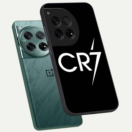 CR7 Elite Strike phone case For OnePlus 12 showing premium glass back cover with detailed artwork