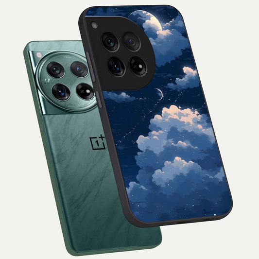Moon Dream Haze phone case For OnePlus 12 showing premium glass back cover with detailed artwork