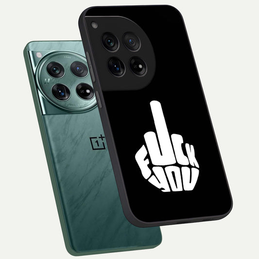 Rebel Mode On phone case For OnePlus 12 showing premium glass back cover with detailed artwork