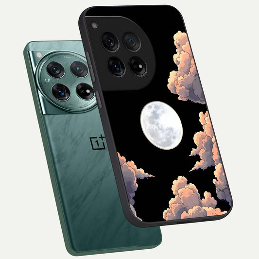 Shade Cloud Moon phone case For OnePlus 12 showing premium glass back cover with detailed artwork