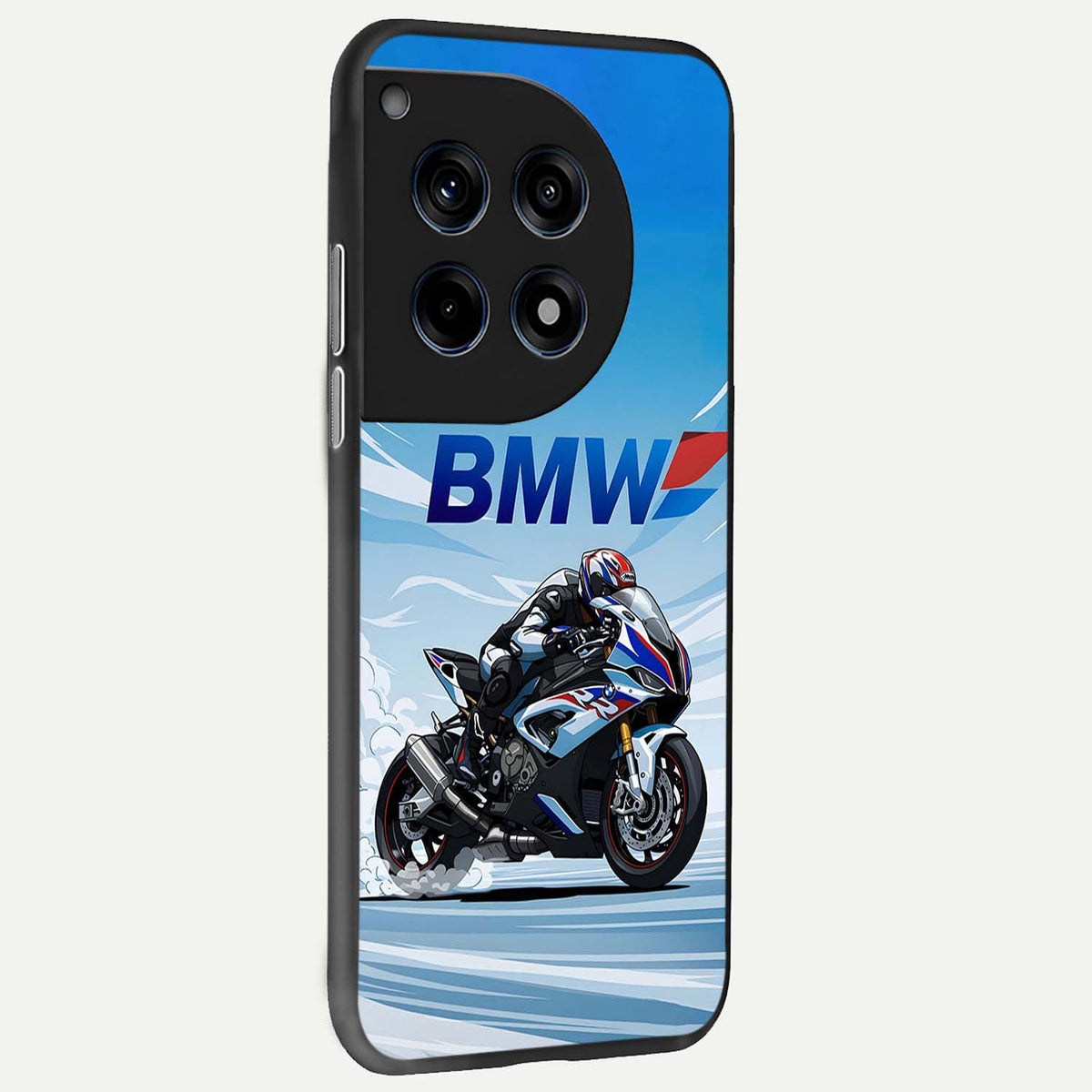 BMW Power Drift back cover For OnePlus 12 slim fit glass case with vibrant aesthetic design
