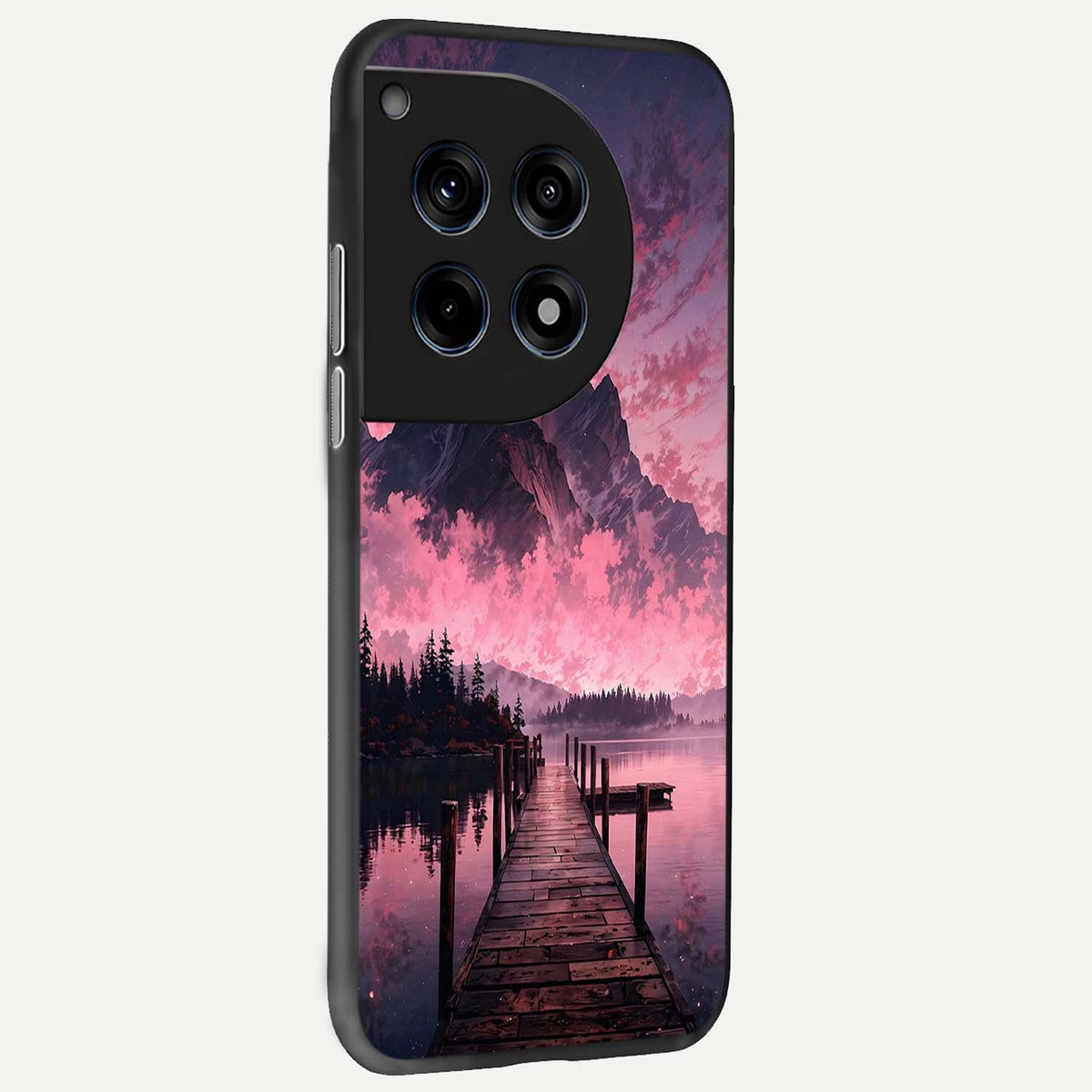 Beautiful Mountain View back cover For OnePlus 12 slim fit glass case with vibrant aesthetic design