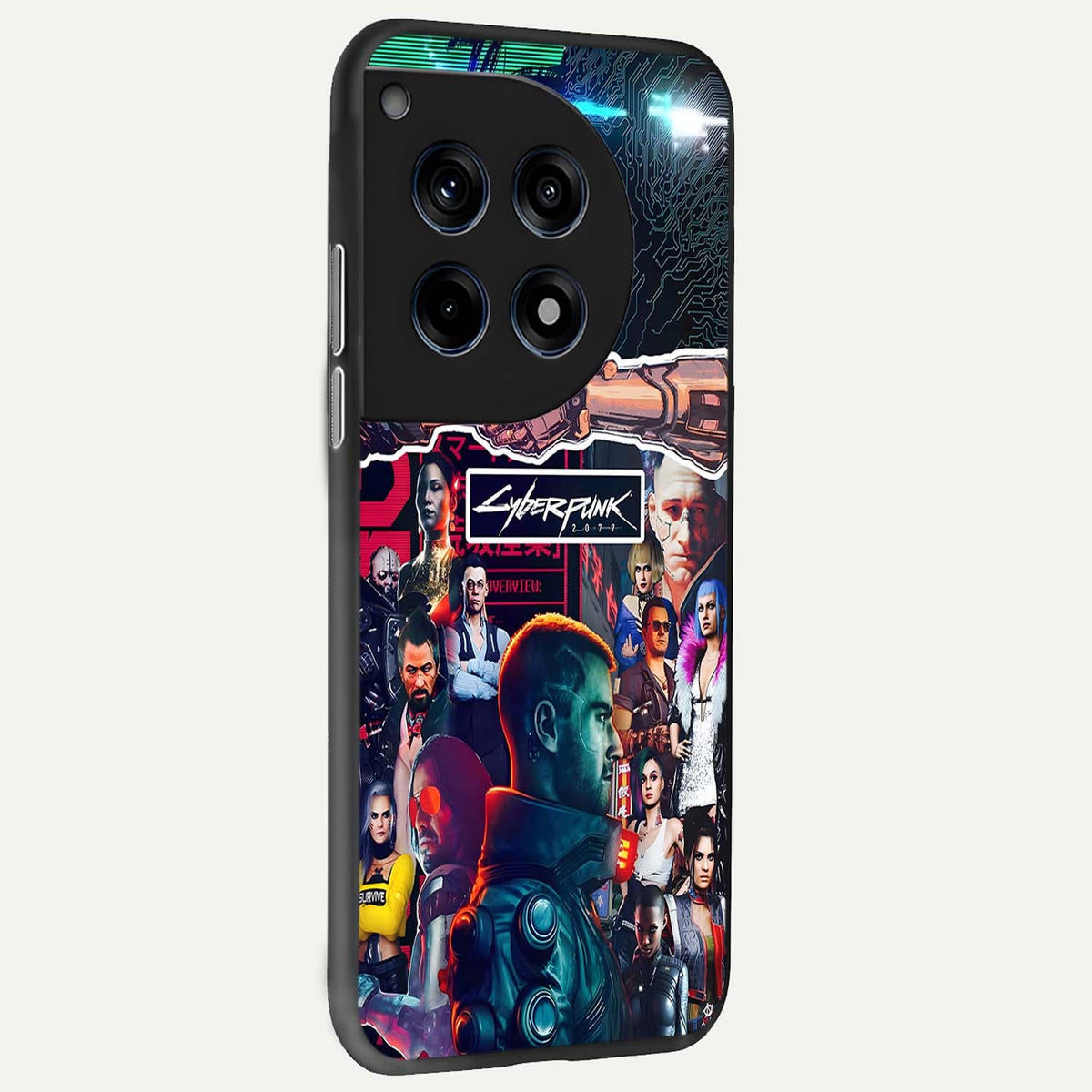 CYBERPUNK Legacy back cover For OnePlus 12 slim fit glass case with vibrant aesthetic design