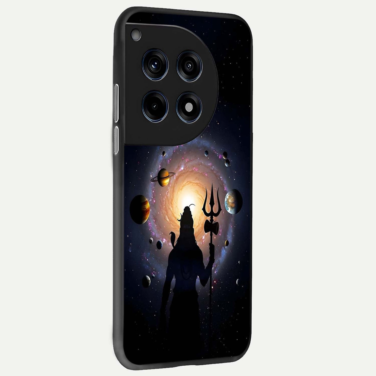 Galactic Shiva Vision back cover For OnePlus 12 slim fit glass case with vibrant aesthetic design